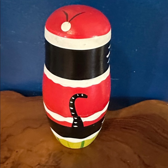 Set of 5 Wooden Nesting Christmas Cats Black & Brown Cats - Picture 7 of 8